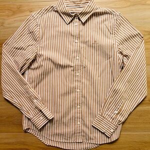 GANT Women’s Button-Up Blouse Striped Brown White Shirt Size 6